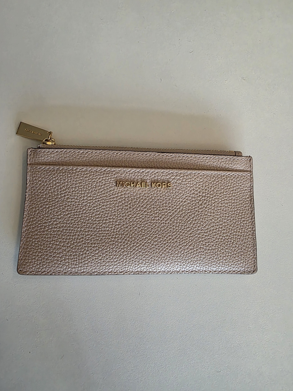 Michael Kors Large Pebbled Leather Blush Card Case